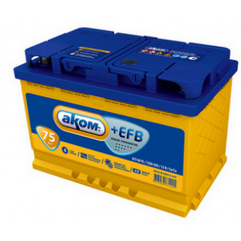 Аккумулятор Аком EFB 75А/ч-12V ст EN720 Аккумулятор Аком EFB 75А/ч-12V ст EN720