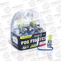 Лампа Avantech FOG FIGHTER H3 12V 55W (100W) 3000K (ярко-желтый свет) 2шт AB3003