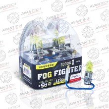 Лампа Avantech FOG FIGHTER H3 12V 55W (100W) 3000K (ярко-желтый свет) 2шт AB3003