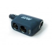 Разветвитель прикуривателя AVS 12/24 (3гн.+USB) CS311U