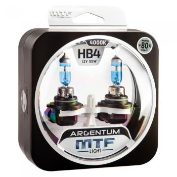 Комплект галогенных ламп MTF Light HB4(9006) Argentum +80%