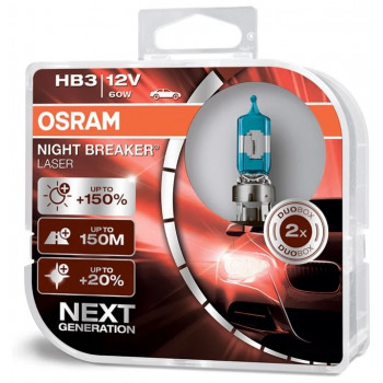 Галогенная лампа OSRAM Night Breaker Laser +150% HB3 12V 60W P20d 9005NL-HCB