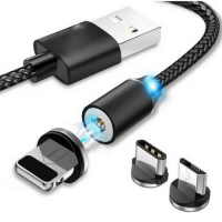 Универсальный магнитный кабель 3 в 1 Lighting/Micro/Type-C USB Port   b3794