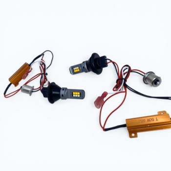 Ходовые огни + поворотник LED лампы VIPER 1156 12SMD CREE White+Yellow