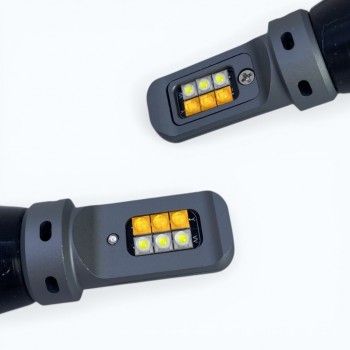 Ходовые огни + поворотник LED лампы VIPER 7440 12SMD CREE White+Yellow