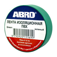 Изолента ABRO (Зеленая) 19мм*9, 1м