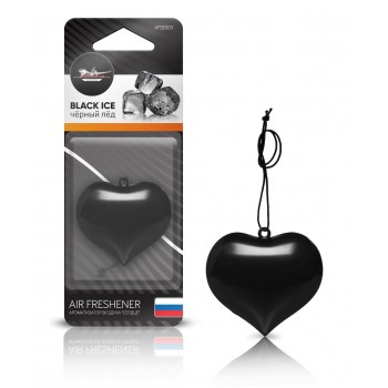 Ароматизатор подвесной AIRLINE пластик "Сердце" черный лед AFSE003