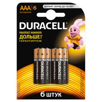 Батарейки DURACELL Basic AAA алкалиновые 1.5V LR03 6 шт. 81545427