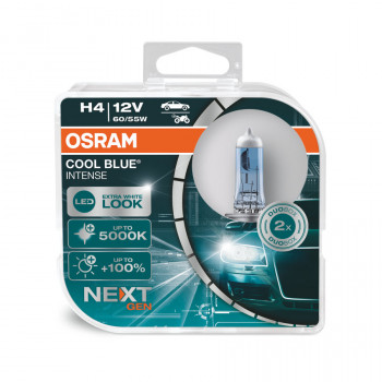 Лампа галогенная OSRAM COOL BLUE INTENSE (NEXT GEN) H4 (60/55W) P43t 12V 2шт. 64193CBN-HCB