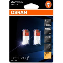 Лампа светодиодная OSRAM W5W LED 12V 1W 2000K 2шт. 2827DYP-02B
