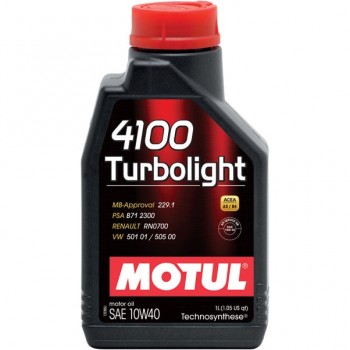 Моторное масло MOTUL 4100 Turbolight 10W-40, полусинтетическое, 1л  108644