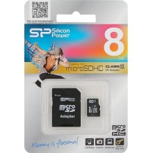 Карта Flash памяти MicroSD 8GB Class 10 + Адаптер